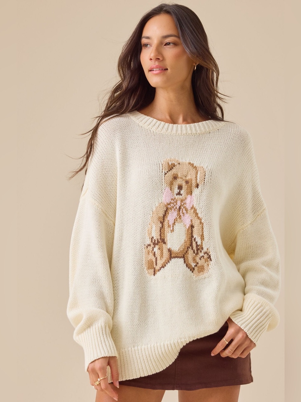 Altar'd State Malina Teddy Bear Sweater SZ M